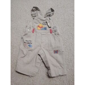 Vintage 90s Disney Pooh Overalls Honey Size 6-9 Months Winnie Y2K Rare HTF